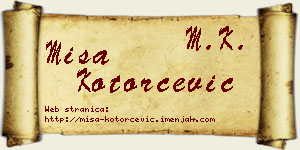 Miša Kotorčević vizit kartica